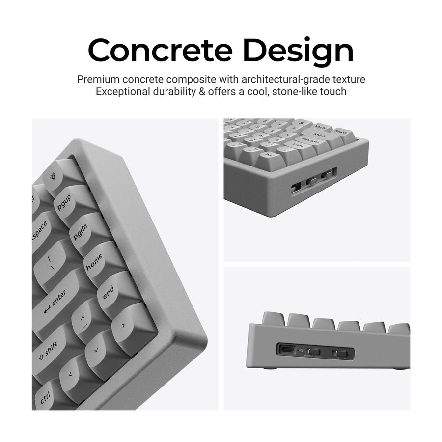 Keychron K2 TMR Wireless Magnetic Switch Custom Keyboard - Concrete Edition