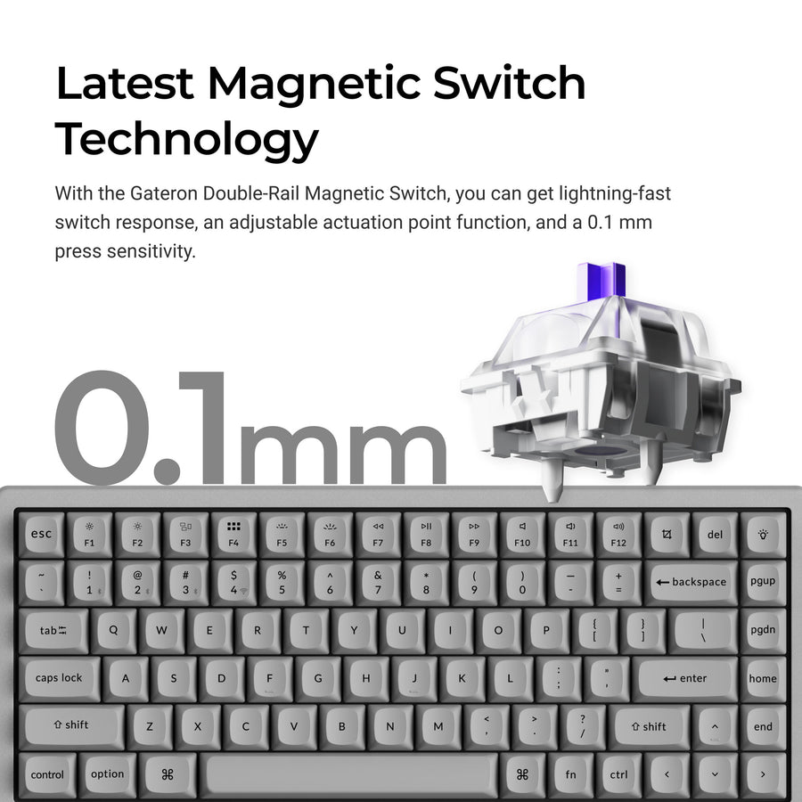 Keychron K2 TMR Wireless Magnetic Switch Custom Keyboard - Concrete Edition