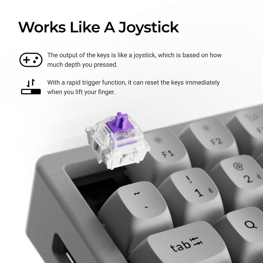 Keychron K2 TMR Wireless Magnetic Switch Custom Keyboard - Concrete Edition