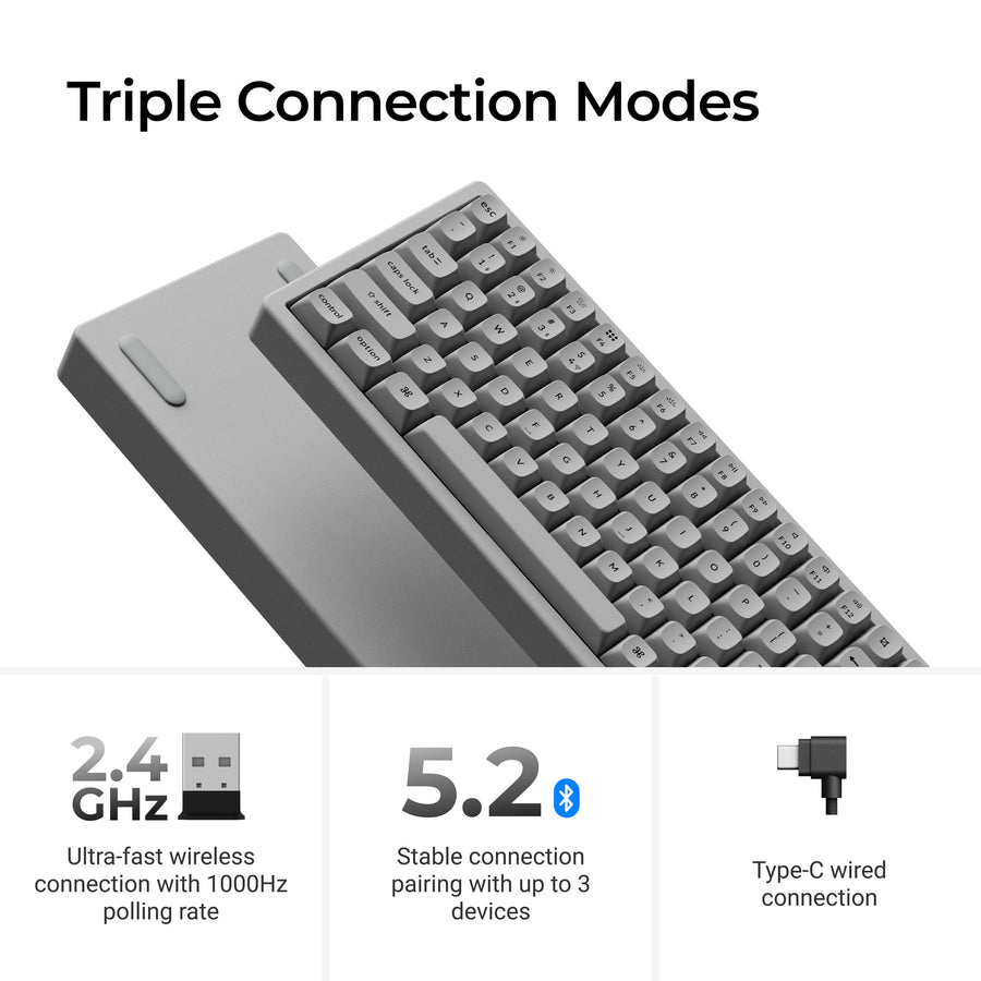 Keychron K2 TMR Wireless Magnetic Switch Custom Keyboard - Concrete Edition