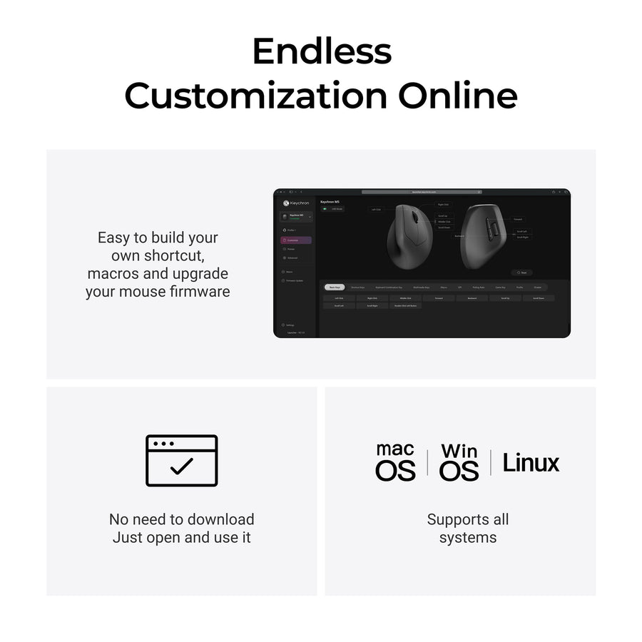 Keychron M5 Wireless Ergonomic Mouse - Keychron Thailand