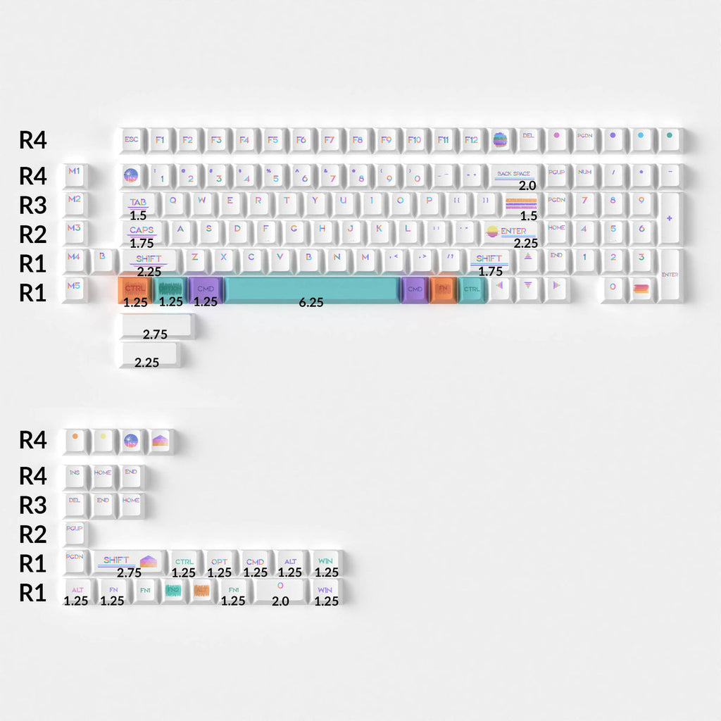Pixel Sunset - Cherry Profile Dye-Sub PBT Full Keycap Set - Keychron Thailand