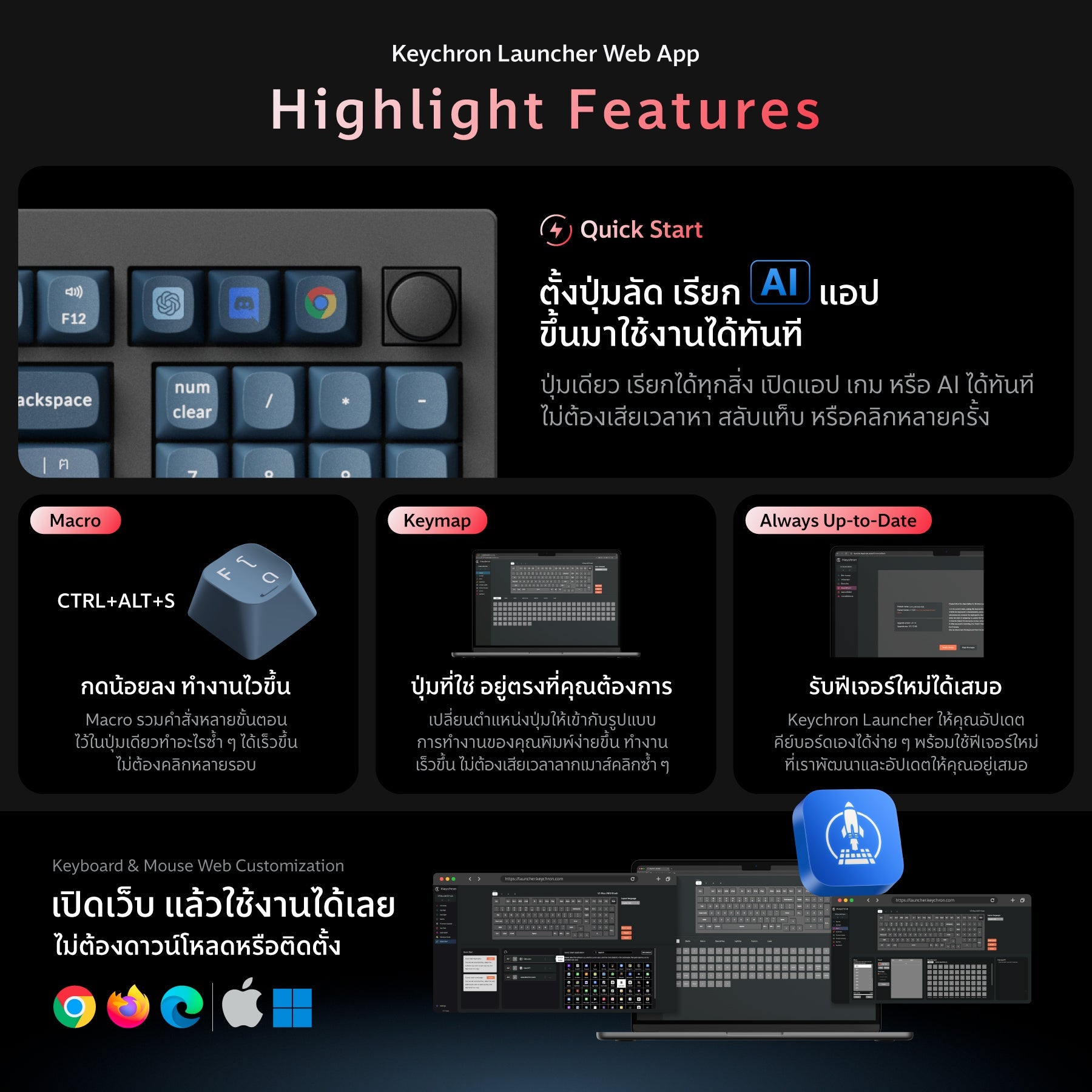 Keychron V5 Max QMK/VIA Wireless Custom Mechanical Keyboard - Keychron Thailand