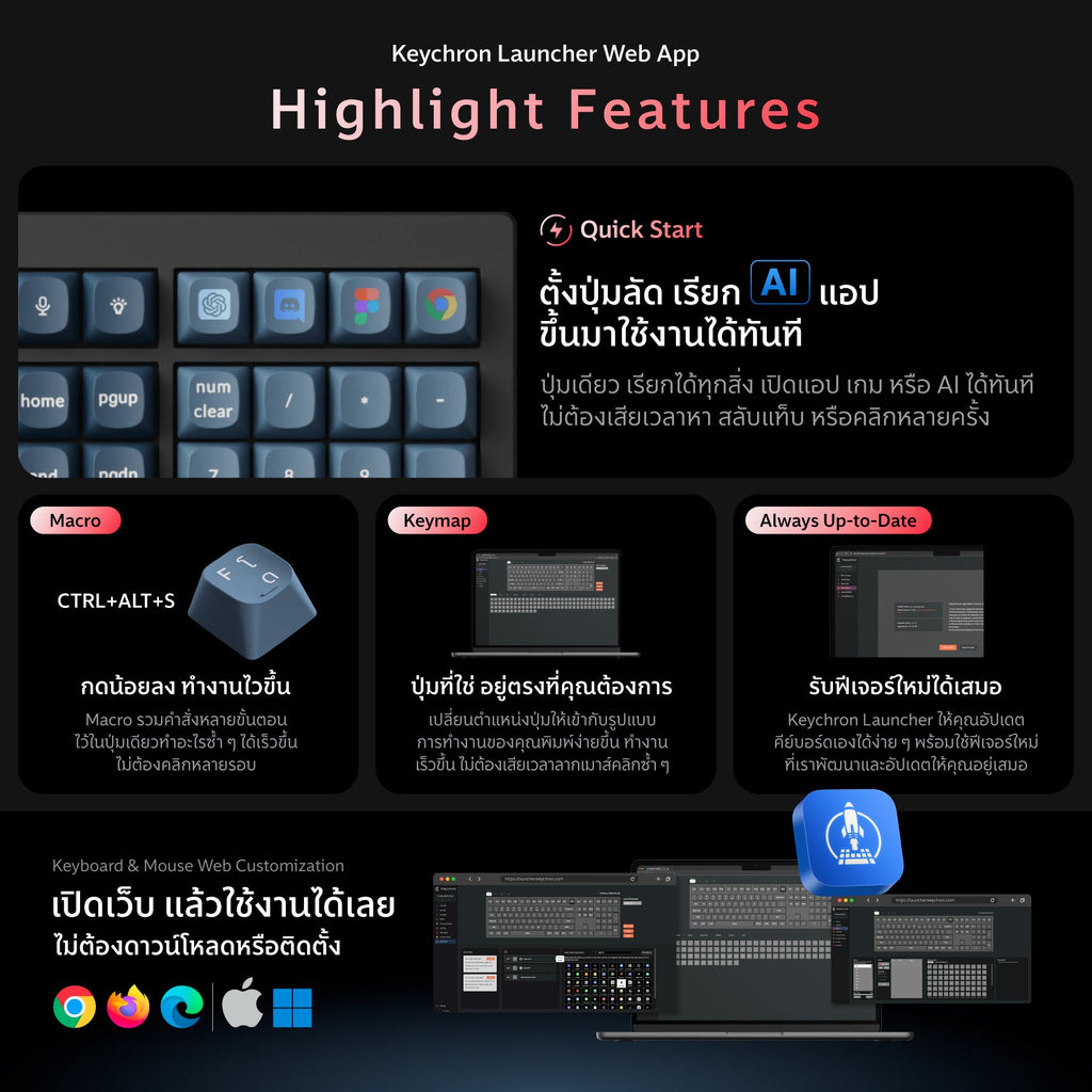 Keychron V6 Max QMK/VIA Wireless Custom Mechanical Keyboard - Keychron Thailand